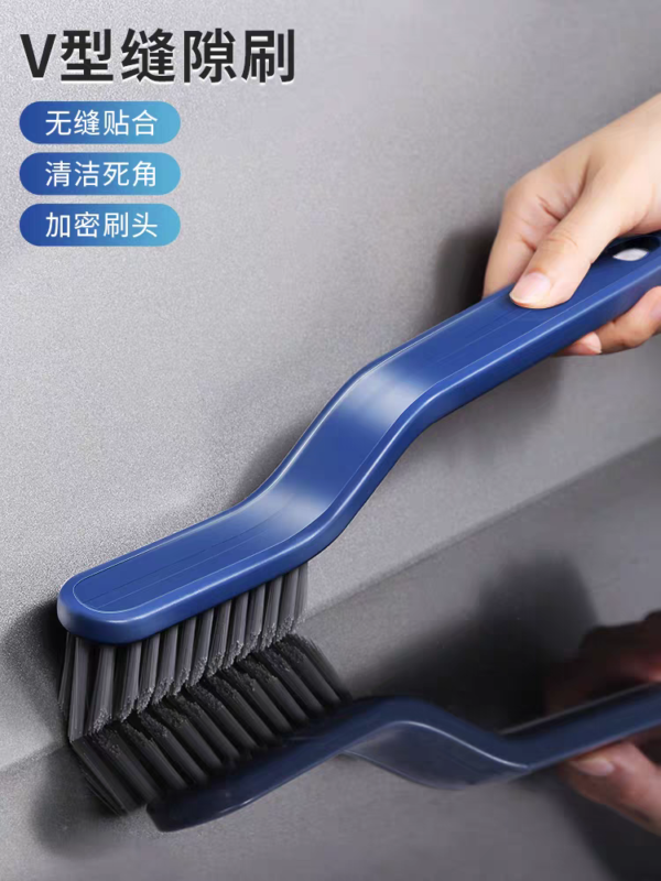 Multi-functional floor cleaning tool that leaves no blind spots and includes a dirt clip.