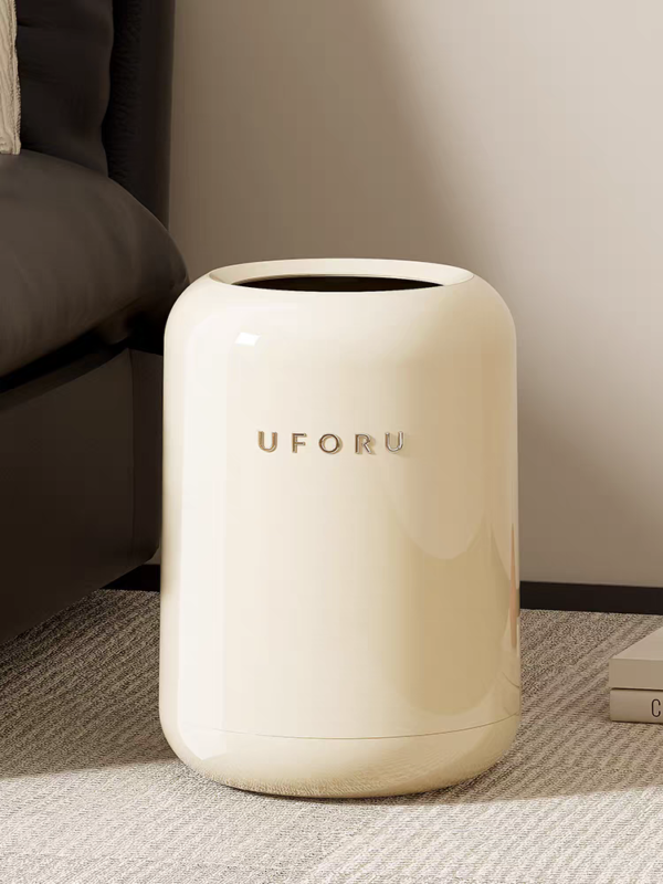 Trash can for home and office, light luxury, high-end cream style