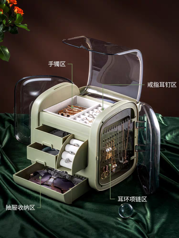 Jewelry storage box, European style, high-end, exquisite, large capacity