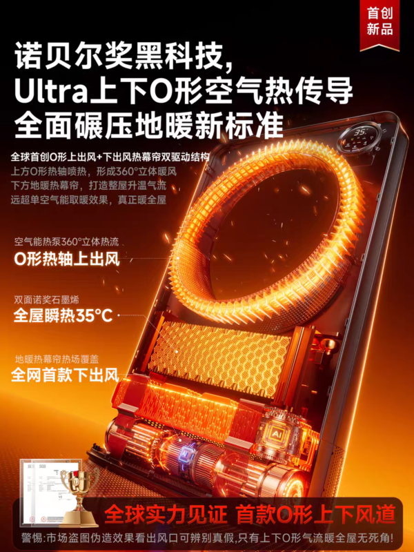 Ruiliang 2025 New Model Whole House Large Area Home Energy-Saving Electric Heater Fan Heater - A New Type of Heating Device